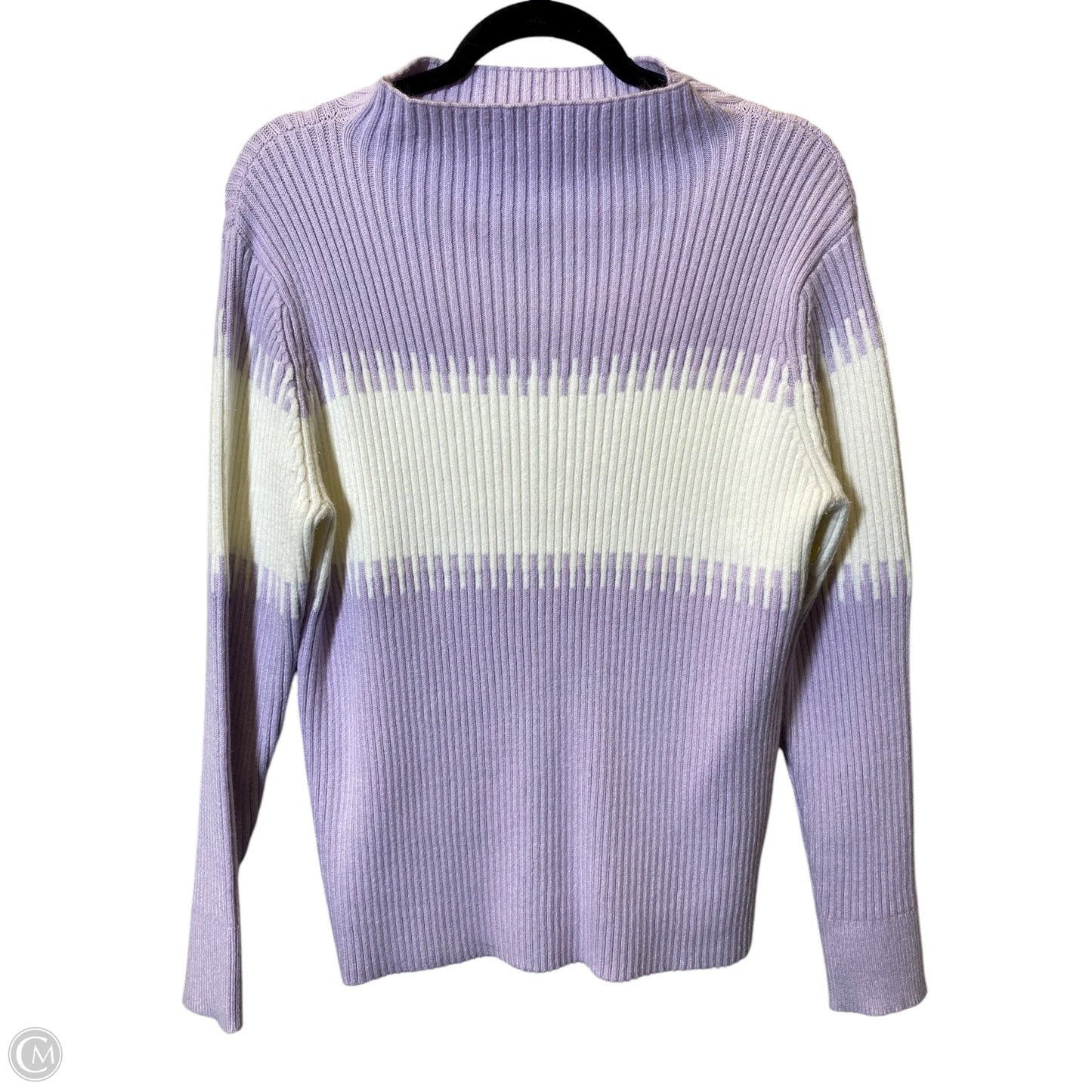 Sweater By Cliche In Purple & White, Size: L