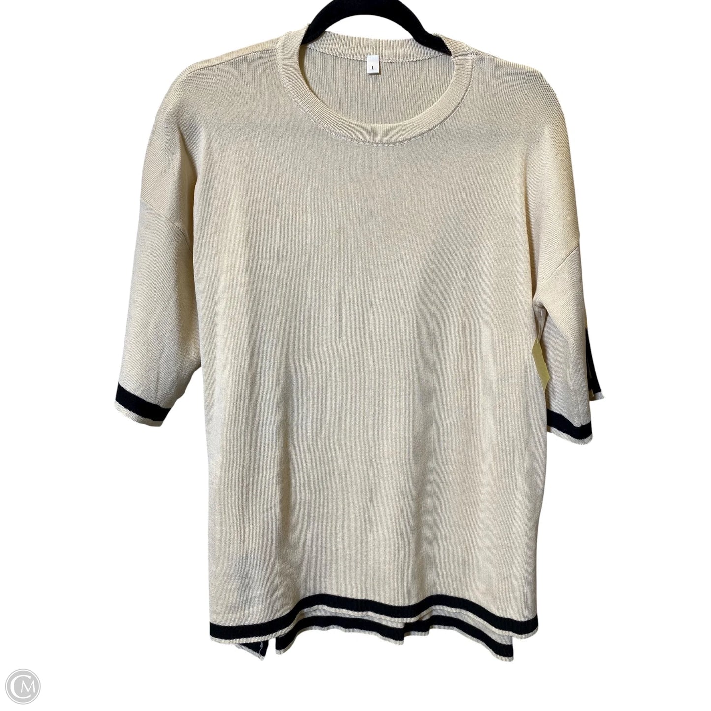 Sweater Short Sleeve By Clothes Mentor In Beige, Size: L