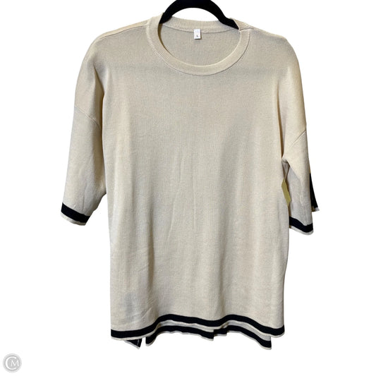 Sweater Short Sleeve By Clothes Mentor In Beige, Size: L