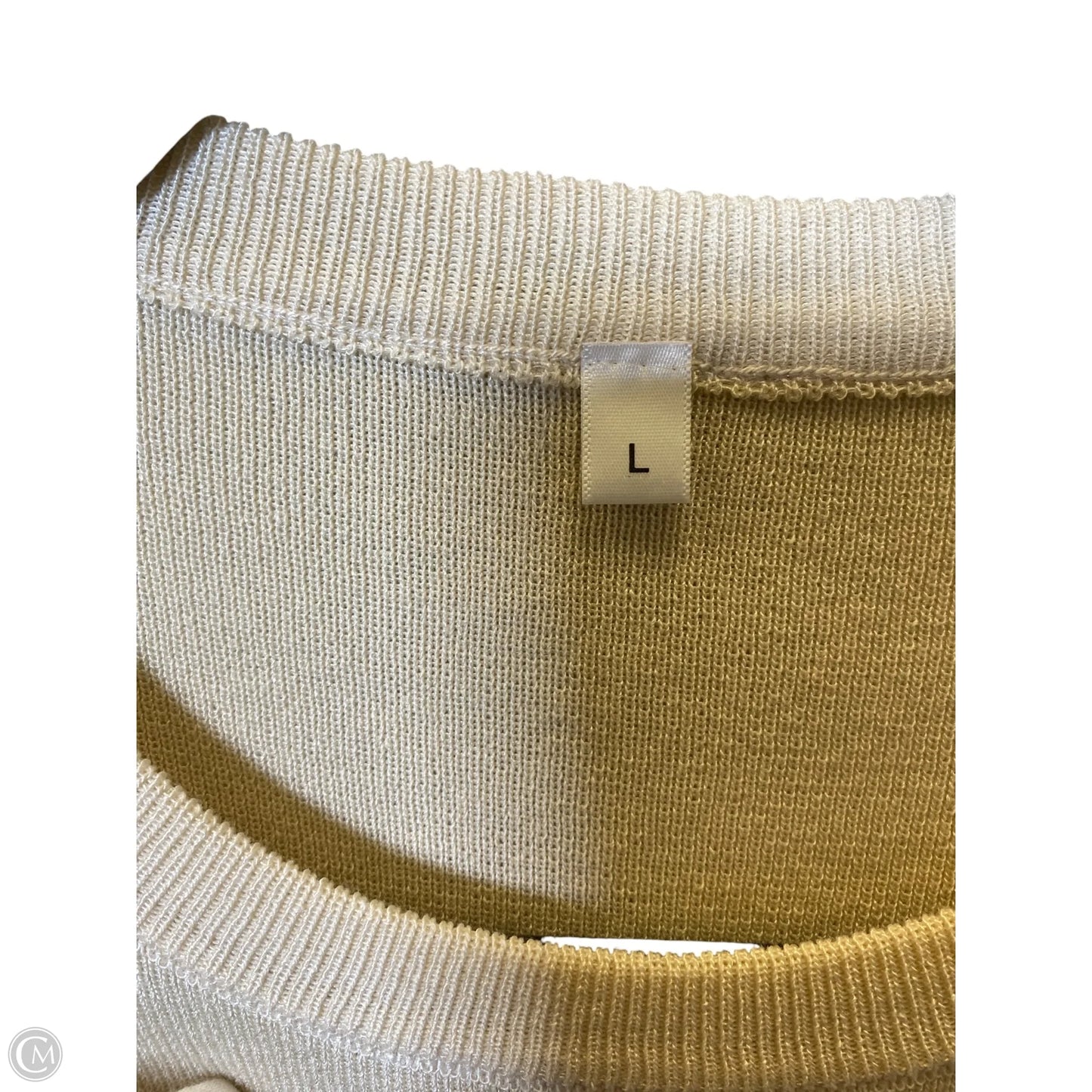 Sweater Short Sleeve By Clothes Mentor In Beige, Size: L