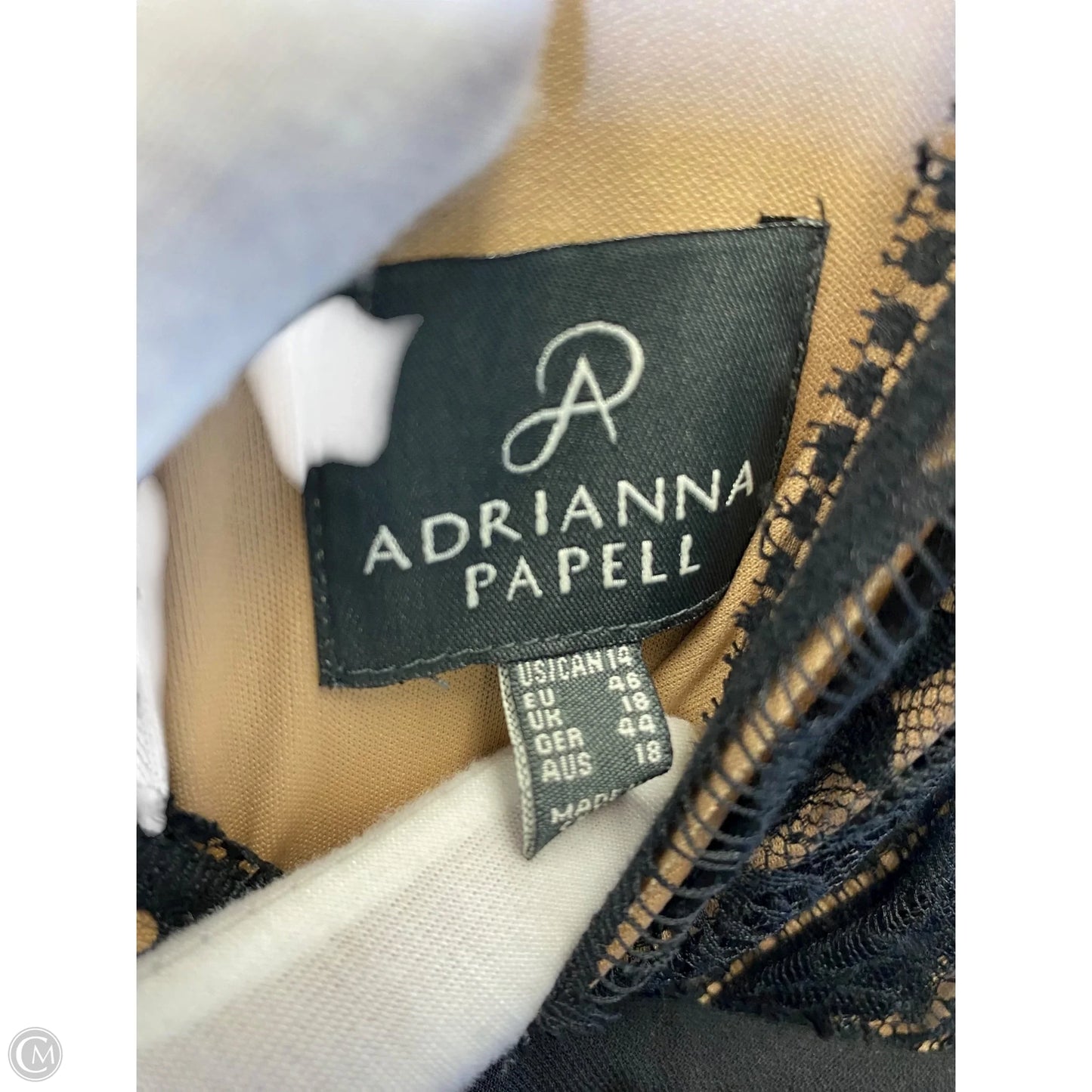 Dress Party Long By Adrianna Papell In Black, Size: 14