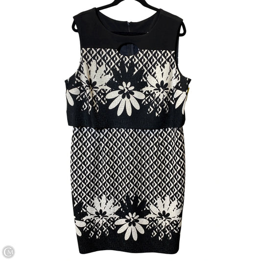Dress Casual Short By Joseph Ribkoff In Black & Cream, Size: 18