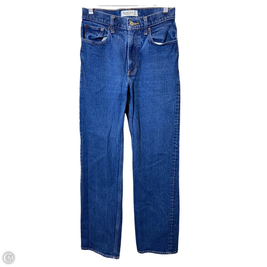 Jeans Straight By Abercrombie And Fitch In Blue Denim, Size: 0