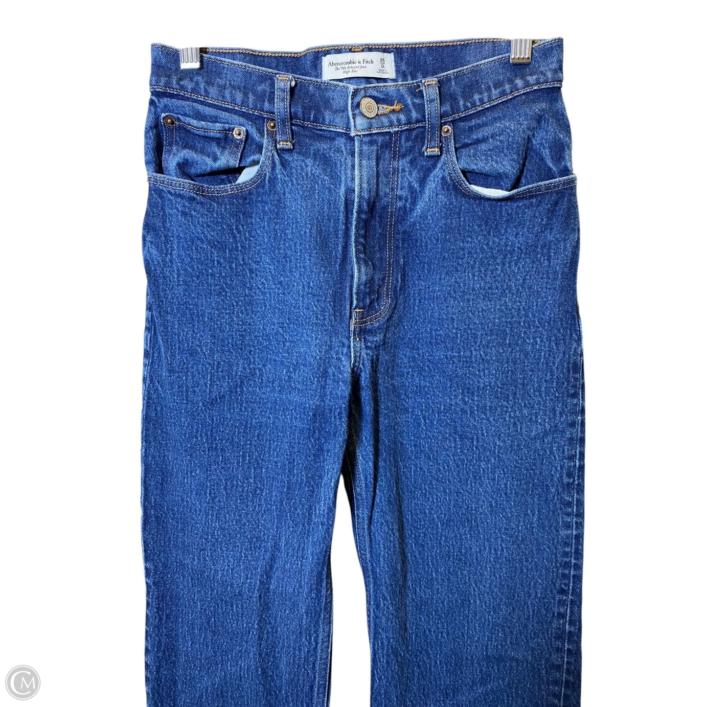 Jeans Straight By Abercrombie And Fitch In Blue Denim, Size: 0