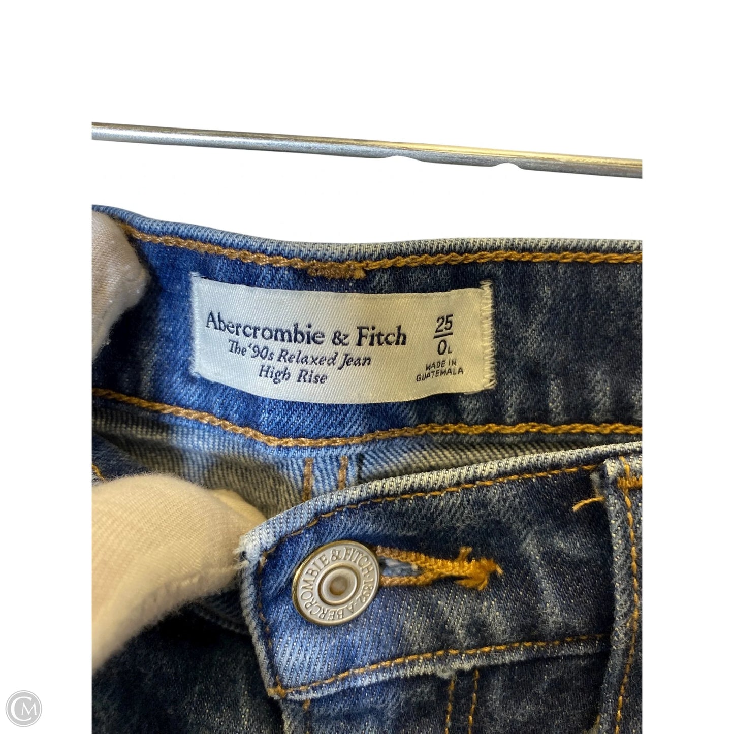 Jeans Straight By Abercrombie And Fitch In Blue Denim, Size: 0