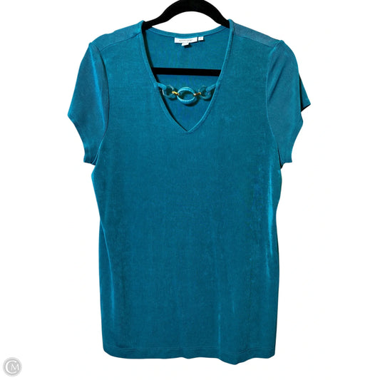 Top Short Sleeve By Chicos In Teal, Size: L
