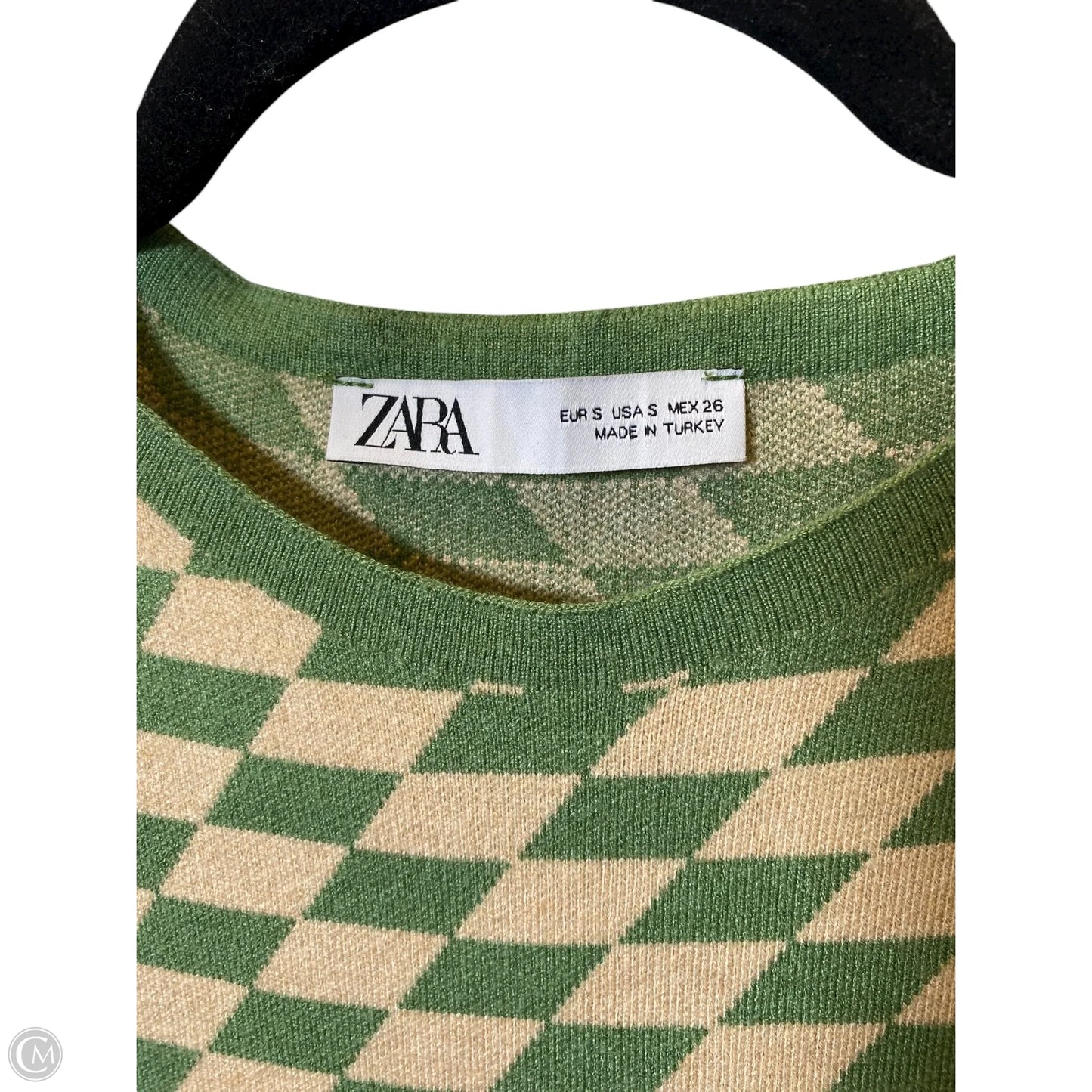 Dress Casual Maxi By Zara In Green & Tan, Size: S