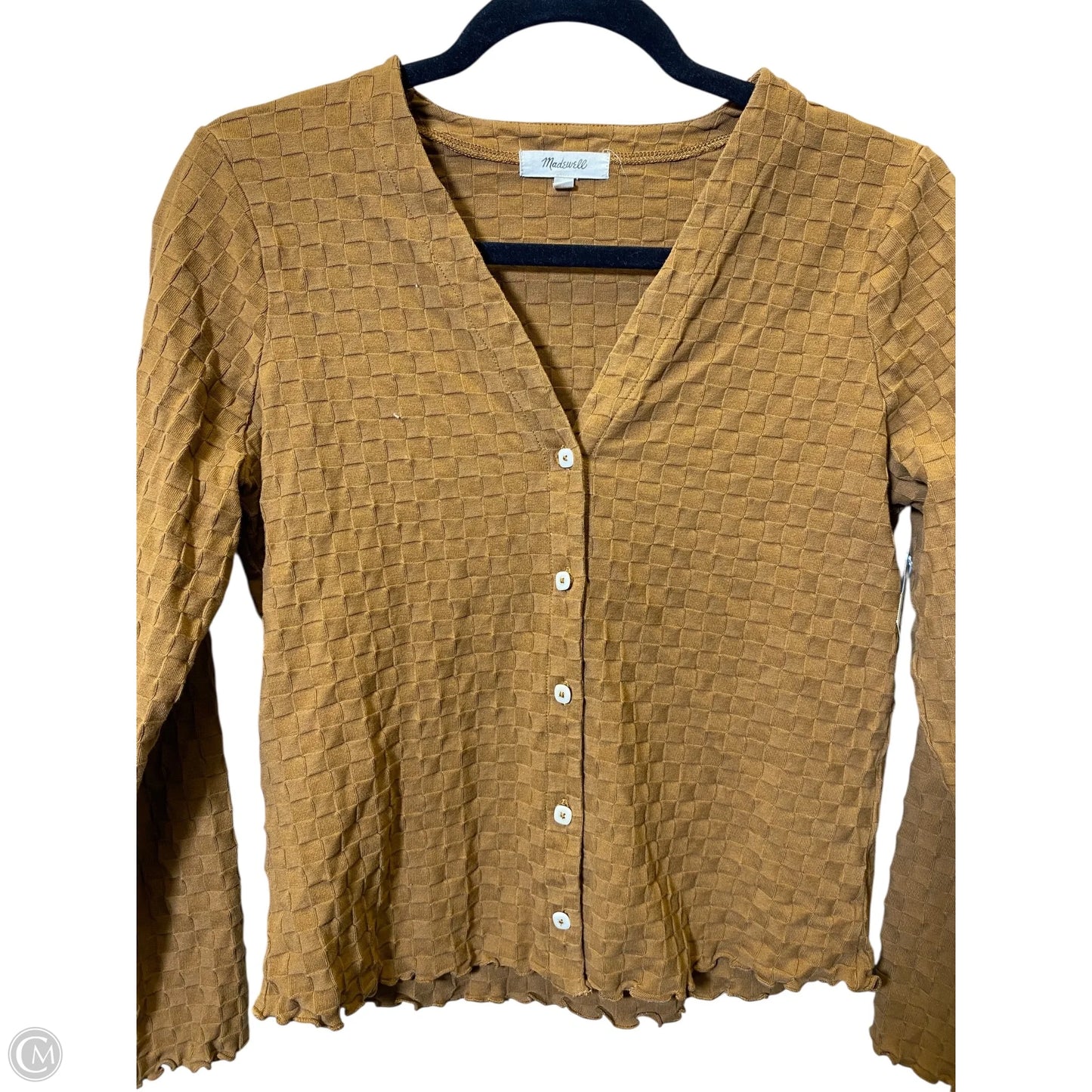 Blouse Long Sleeve By Madewell In Brown, Size: M
