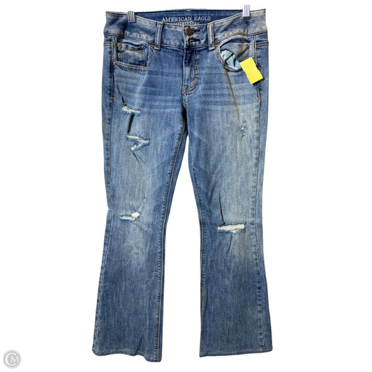 Jeans Straight By American Eagle In Blue Denim, Size: 4