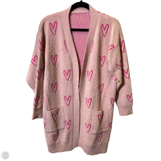 Sweater Cardigan By Clothes Mentor In Pink, Size: M