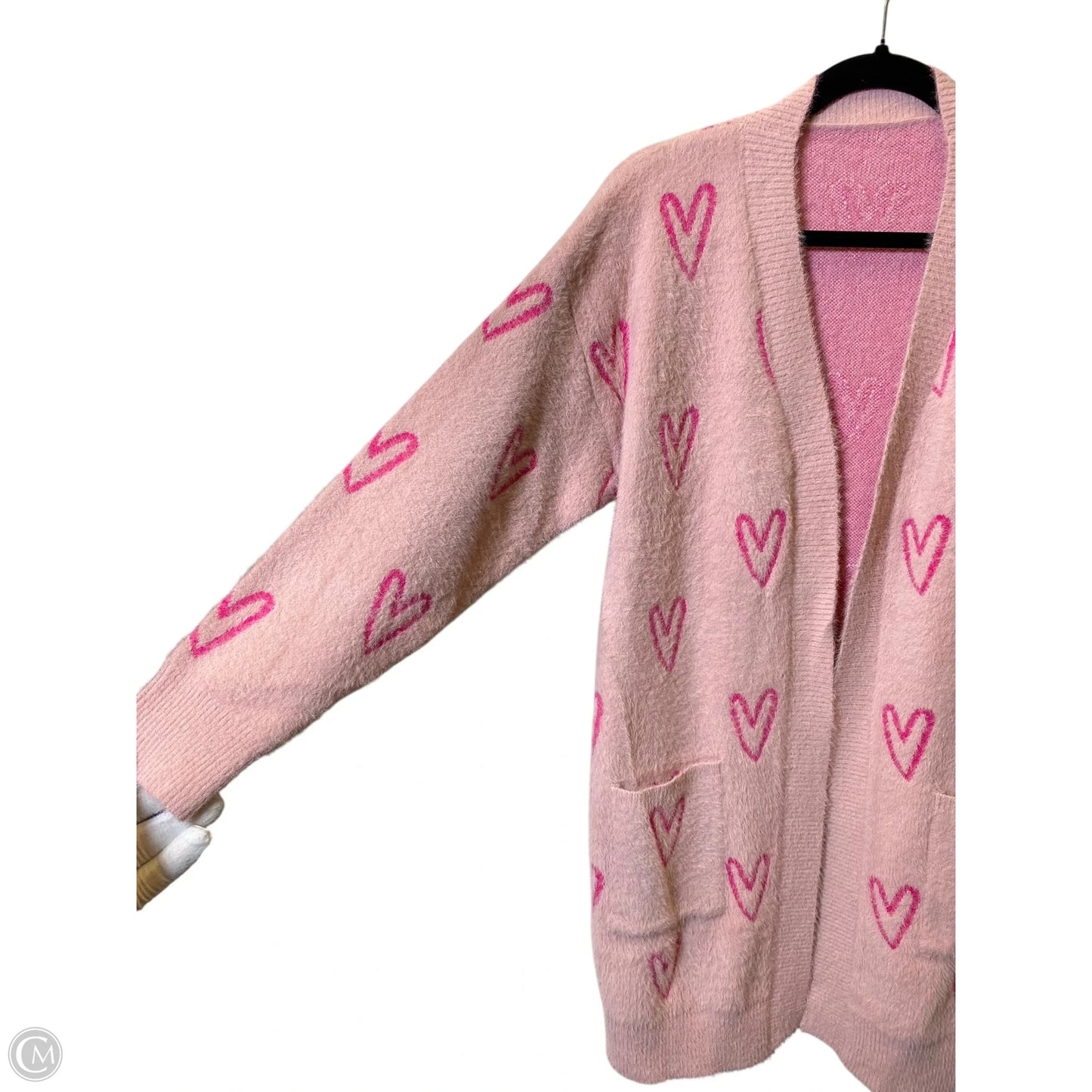 Sweater Cardigan By Clothes Mentor In Pink, Size: M