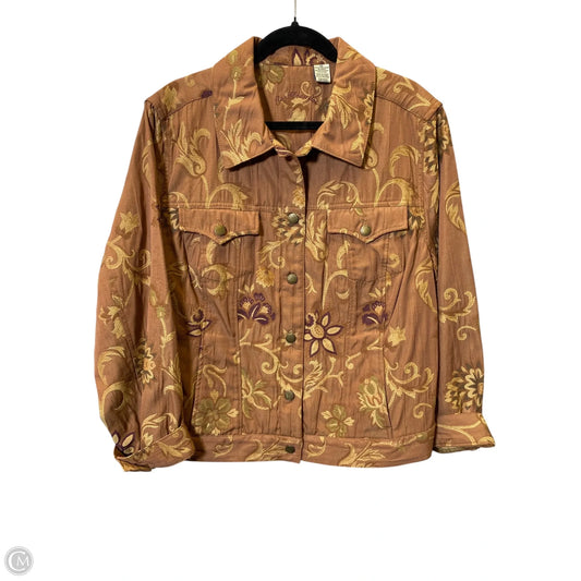 Jacket Moto By Caribbean Joe In Brown, Size: 2x
