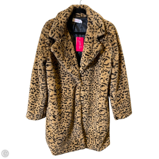 Jacket Faux Fur & Sherpa By Jess Lea In Animal Print, Size: M