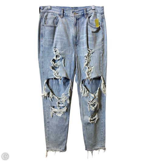 Jeans Straight By American Eagle In Blue Denim, Size: 12