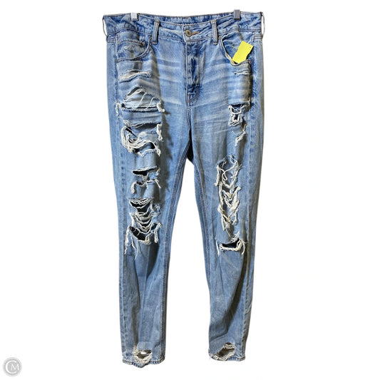 Jeans Straight By American Eagle In Blue Denim, Size: 12l