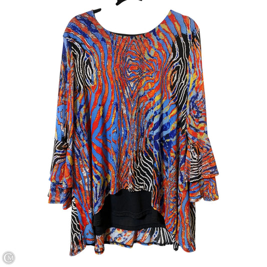 Top 3/4 Sleeve By Calessa In Multi-colored, Size: 3x