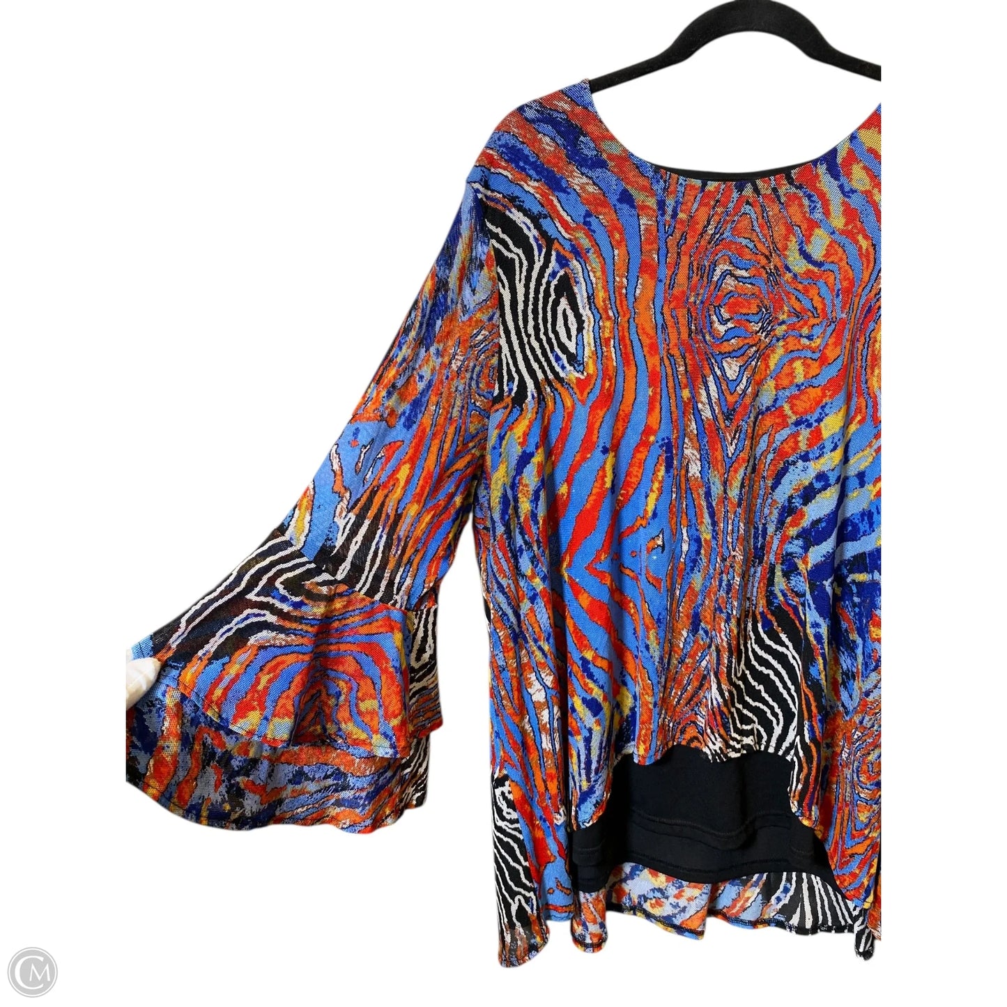 Top 3/4 Sleeve By Calessa In Multi-colored, Size: 3x