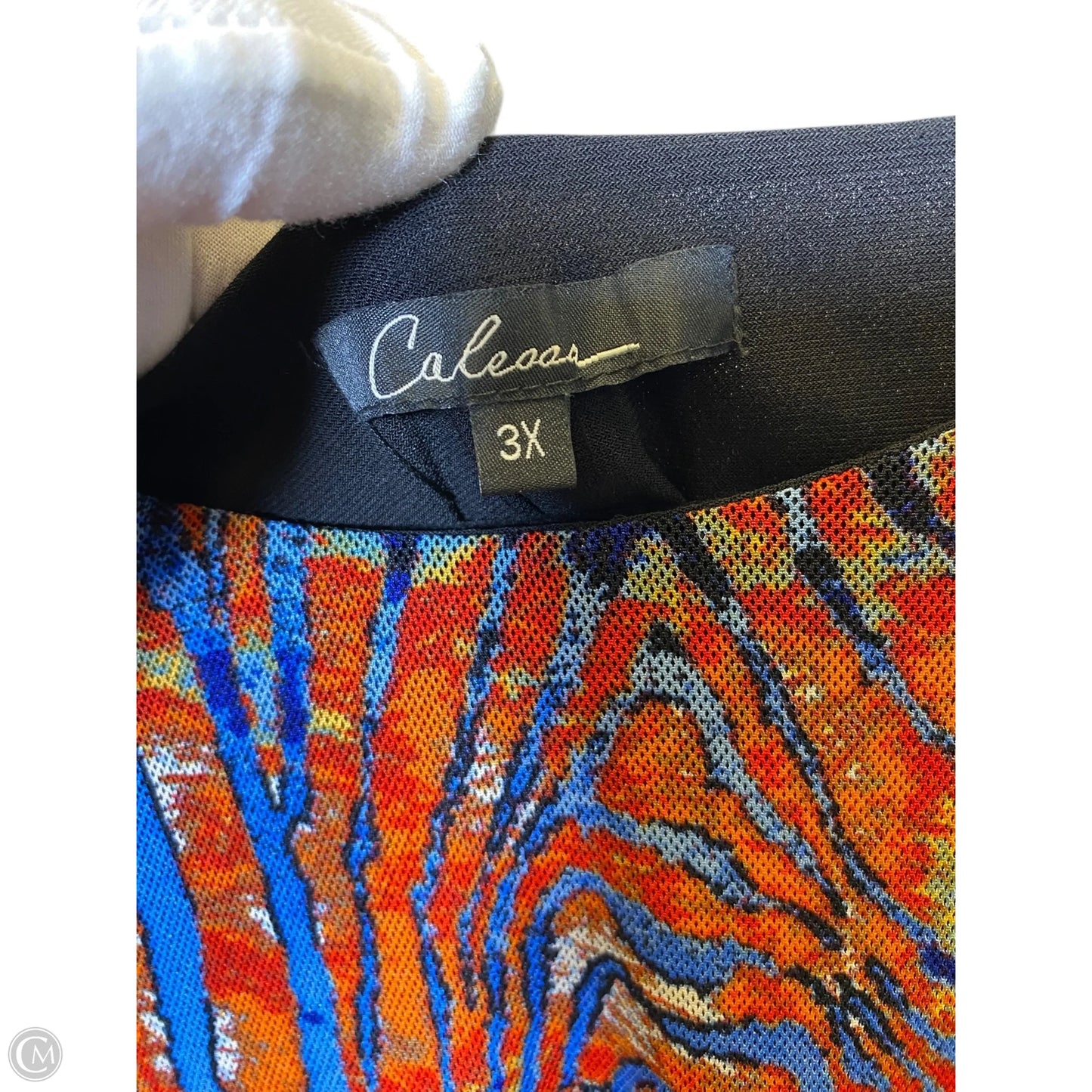 Top 3/4 Sleeve By Calessa In Multi-colored, Size: 3x
