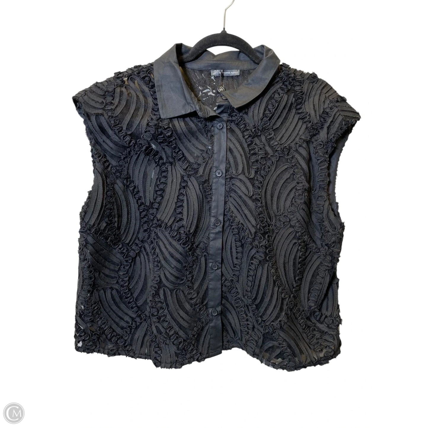 Blouse Sleeveless By Adrianna Papell In Black, Size: L