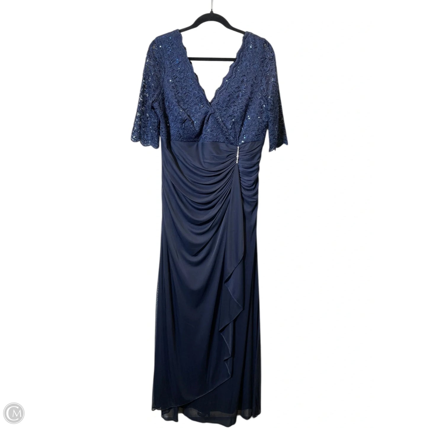 Dress Party Long By Betsy And Adam In Navy, Size: 16