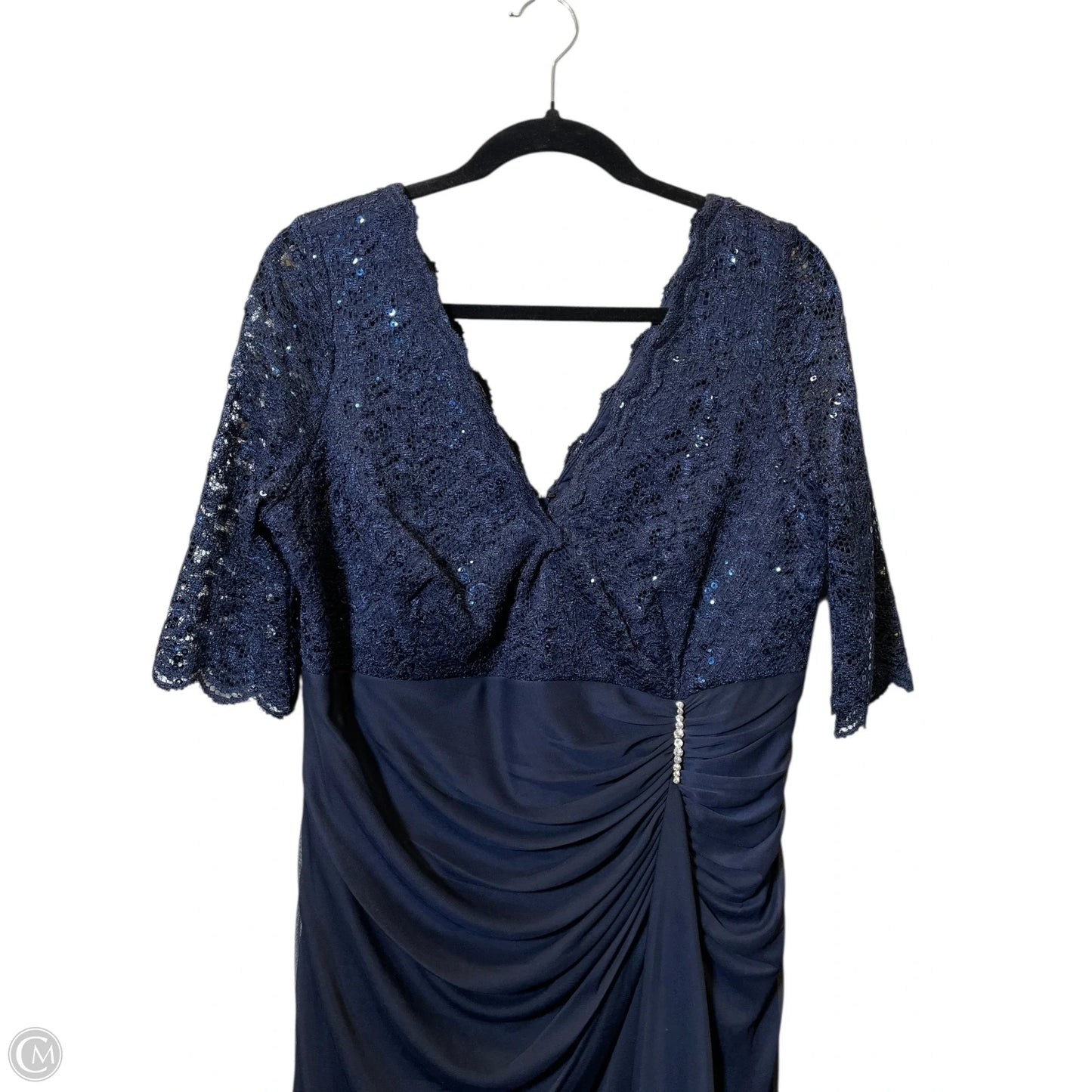 Dress Party Long By Betsy And Adam In Navy, Size: 16