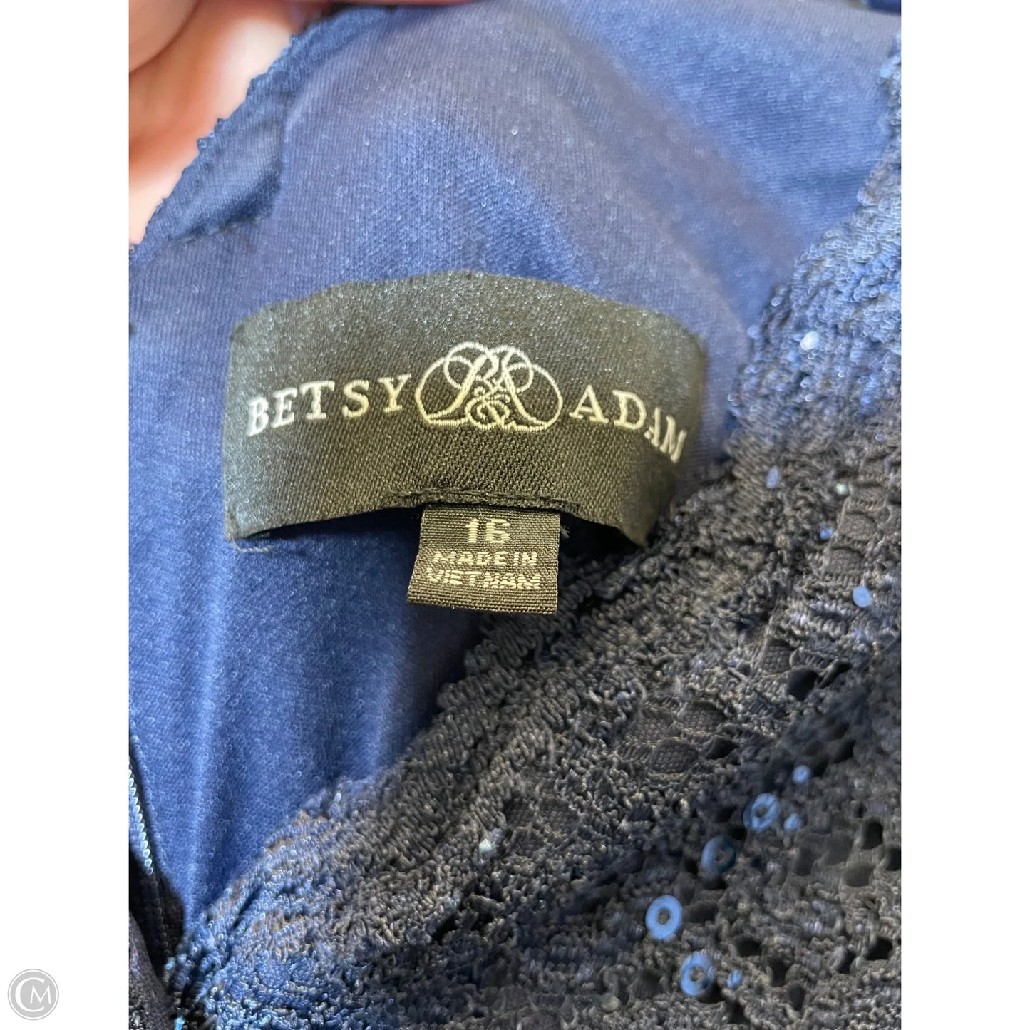 Dress Party Long By Betsy And Adam In Navy, Size: 16