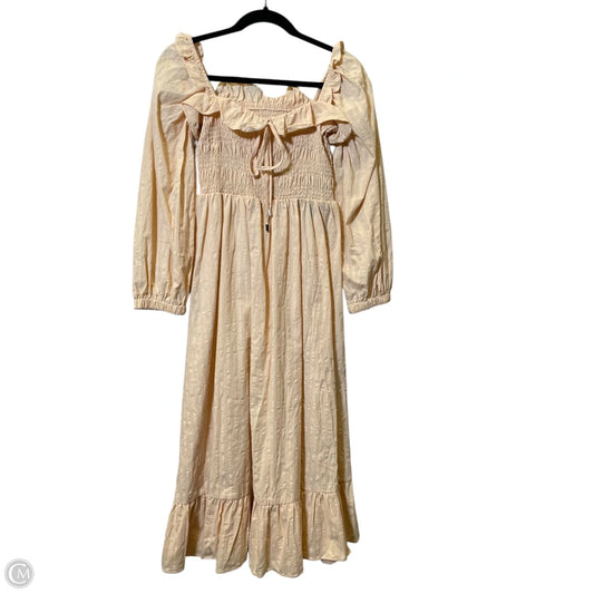 Dress Casual Midi By Clothes Mentor In Beige, Size: L