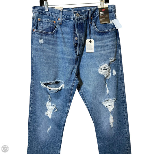 Jeans Straight By Levis In Blue Denim, Size: 14