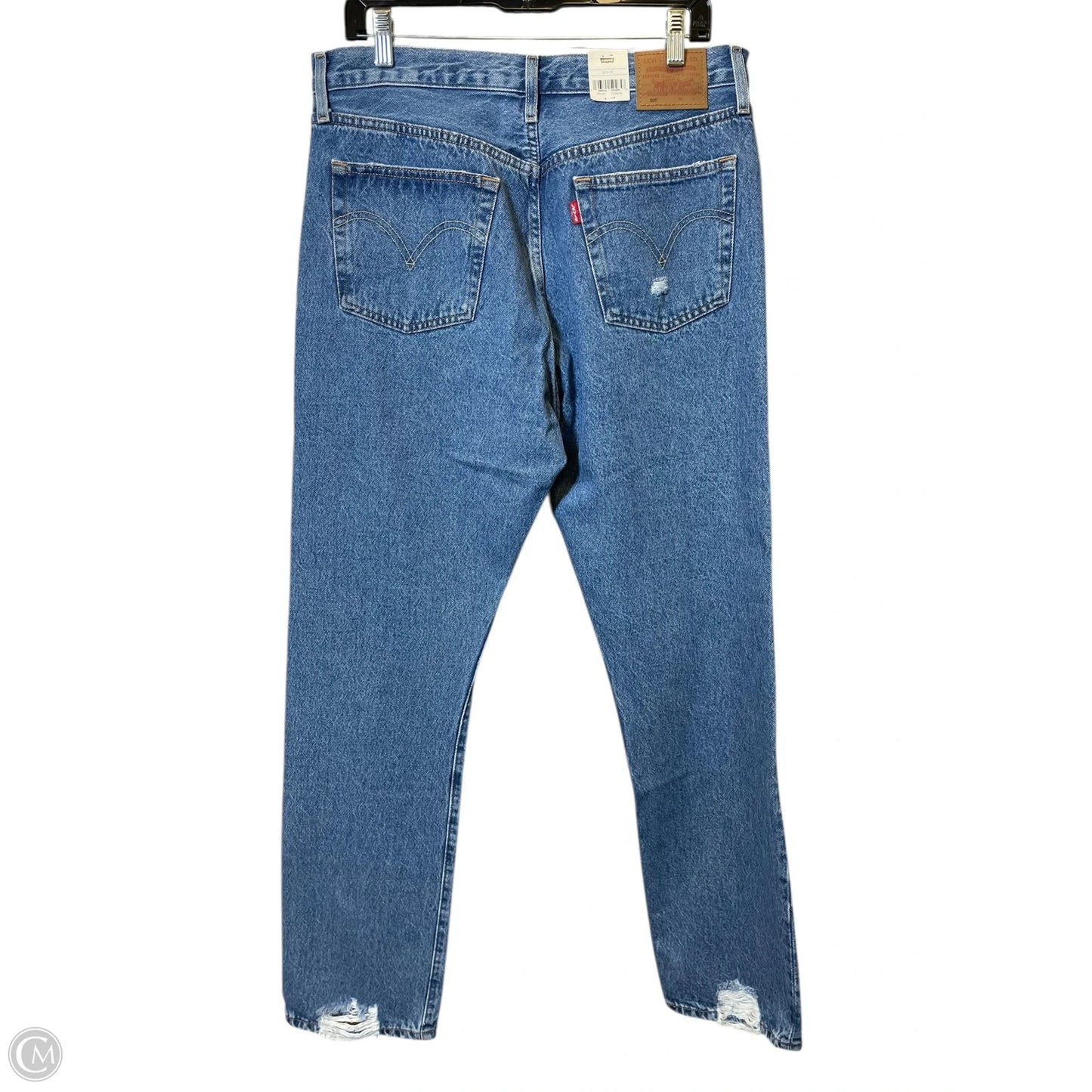 Jeans Straight By Levis In Blue Denim, Size: 14