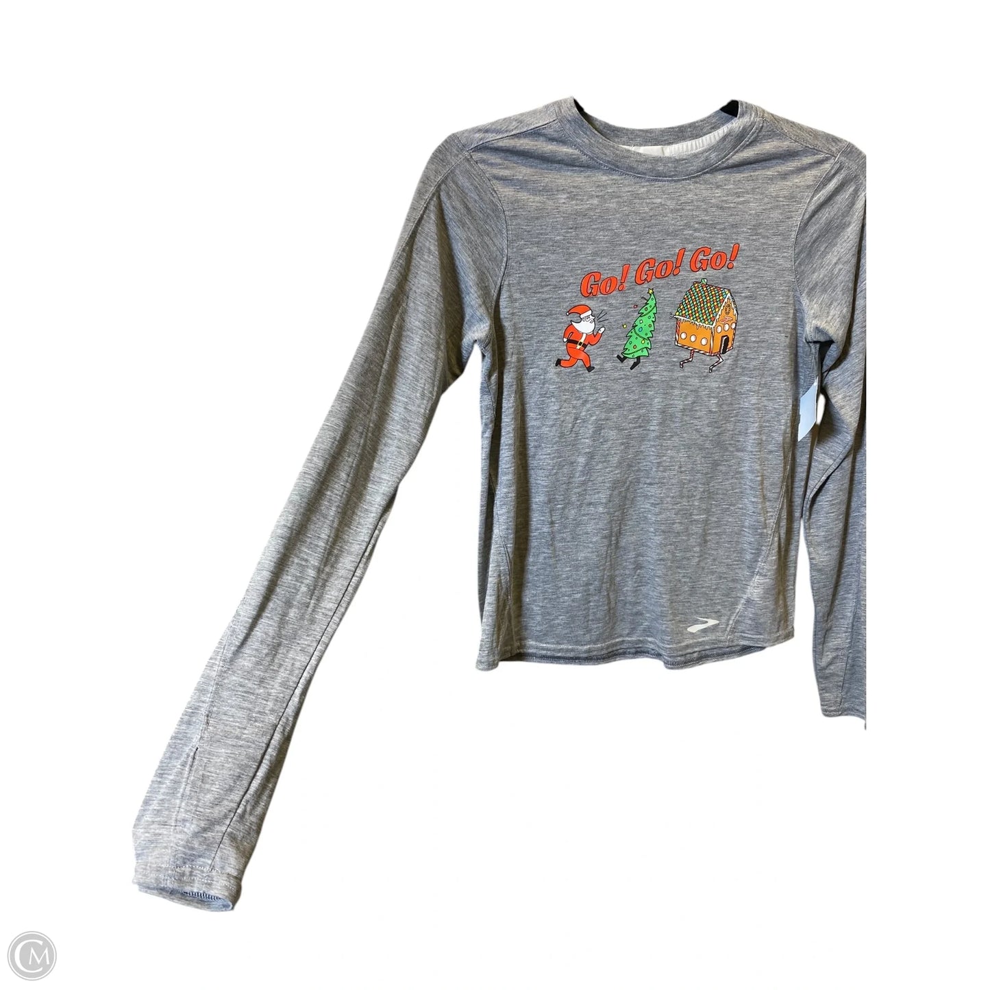 Top Long Sleeve By Brooks In Grey, Size: S