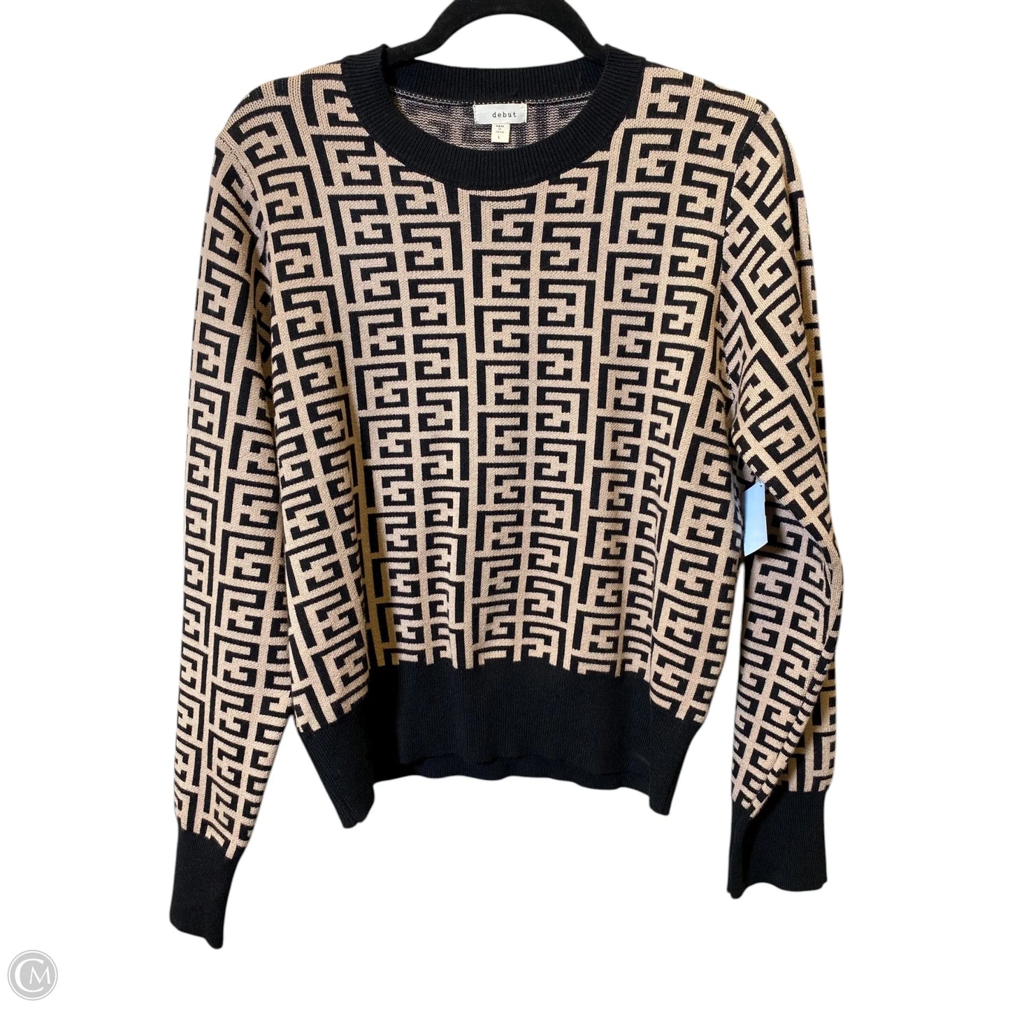 Sweater By Debut In Black & Cream, Size: L