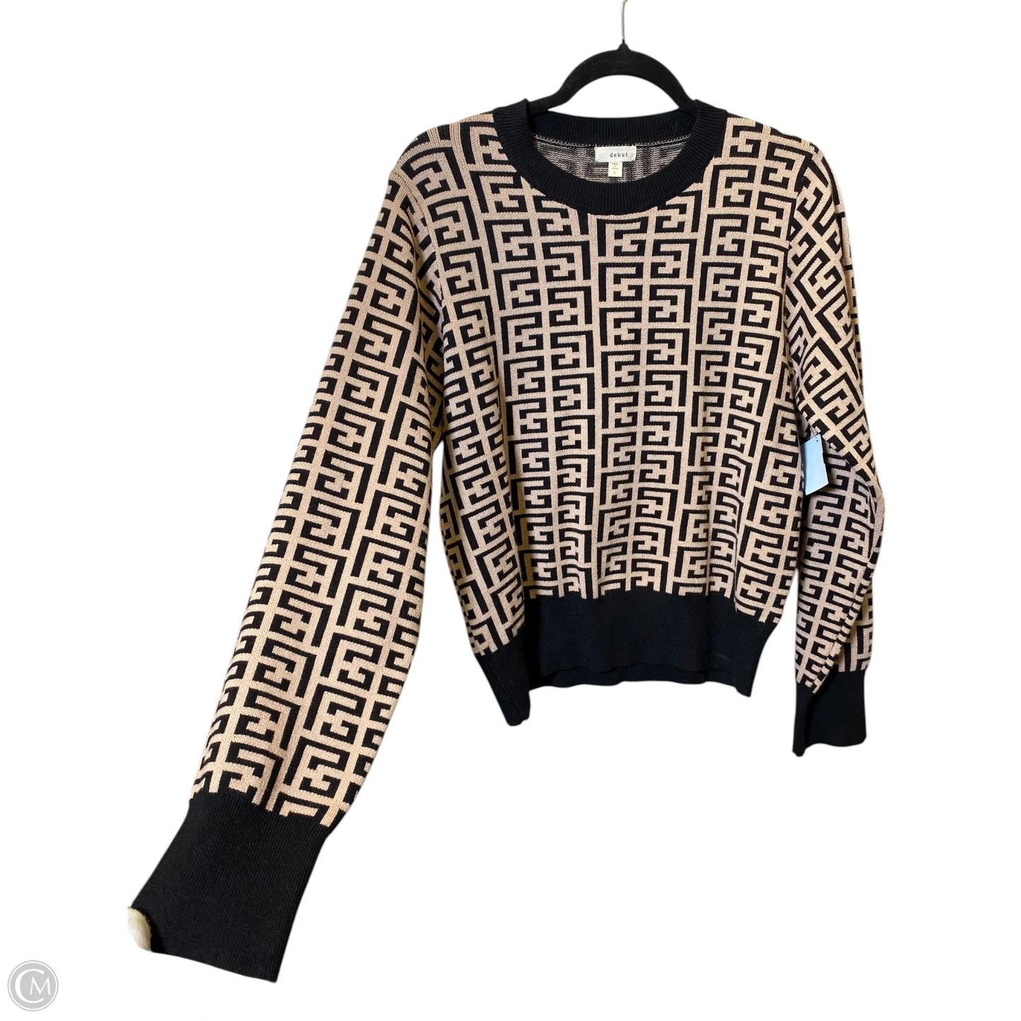 Sweater By Debut In Black & Cream, Size: L
