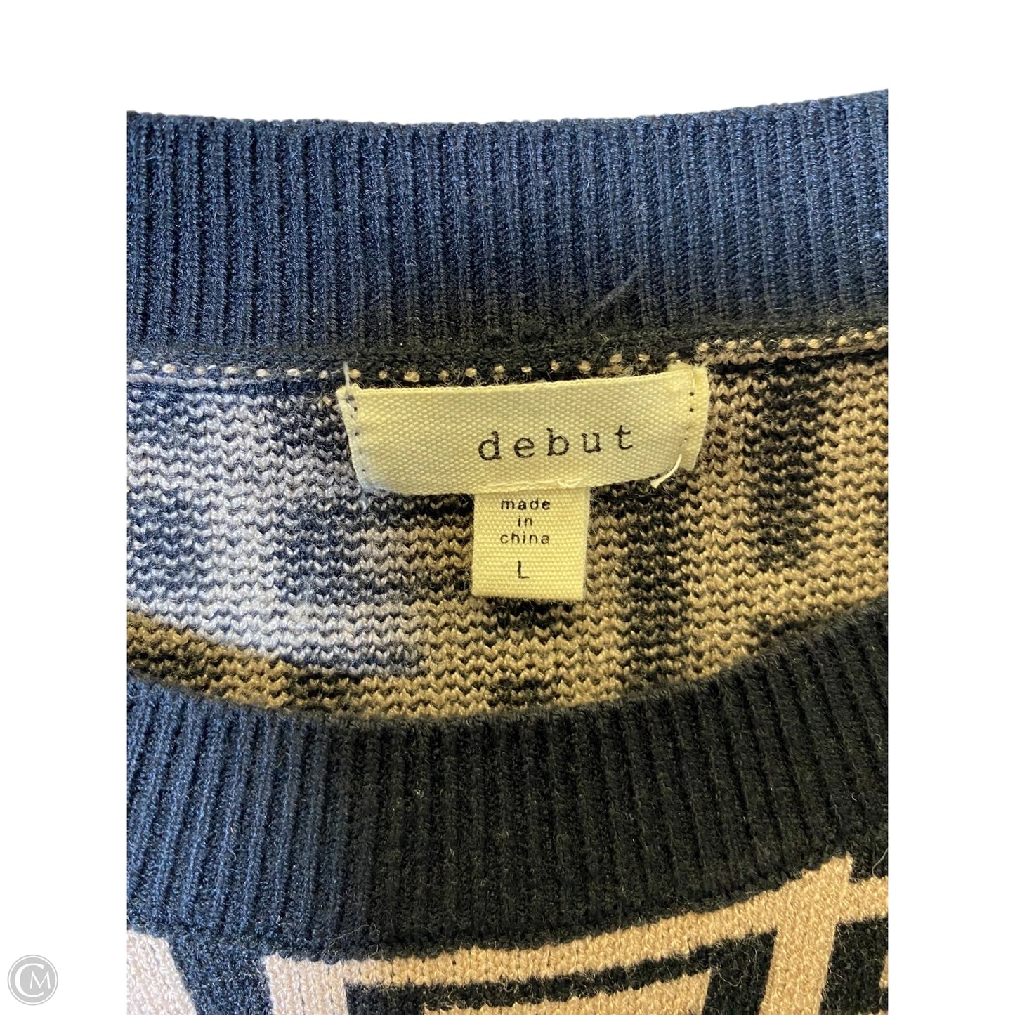 Sweater By Debut In Black & Cream, Size: L