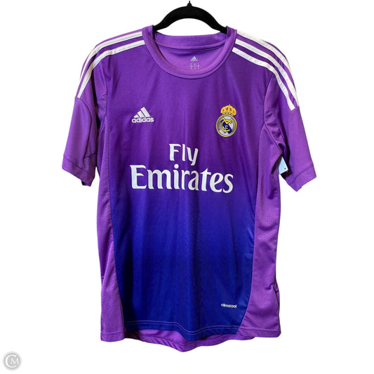 Athletic Top Short Sleeve By Adidas In Purple, Size: M