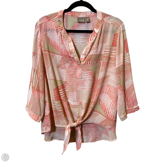 Top Long Sleeve By Chicos In Pink, Size: L