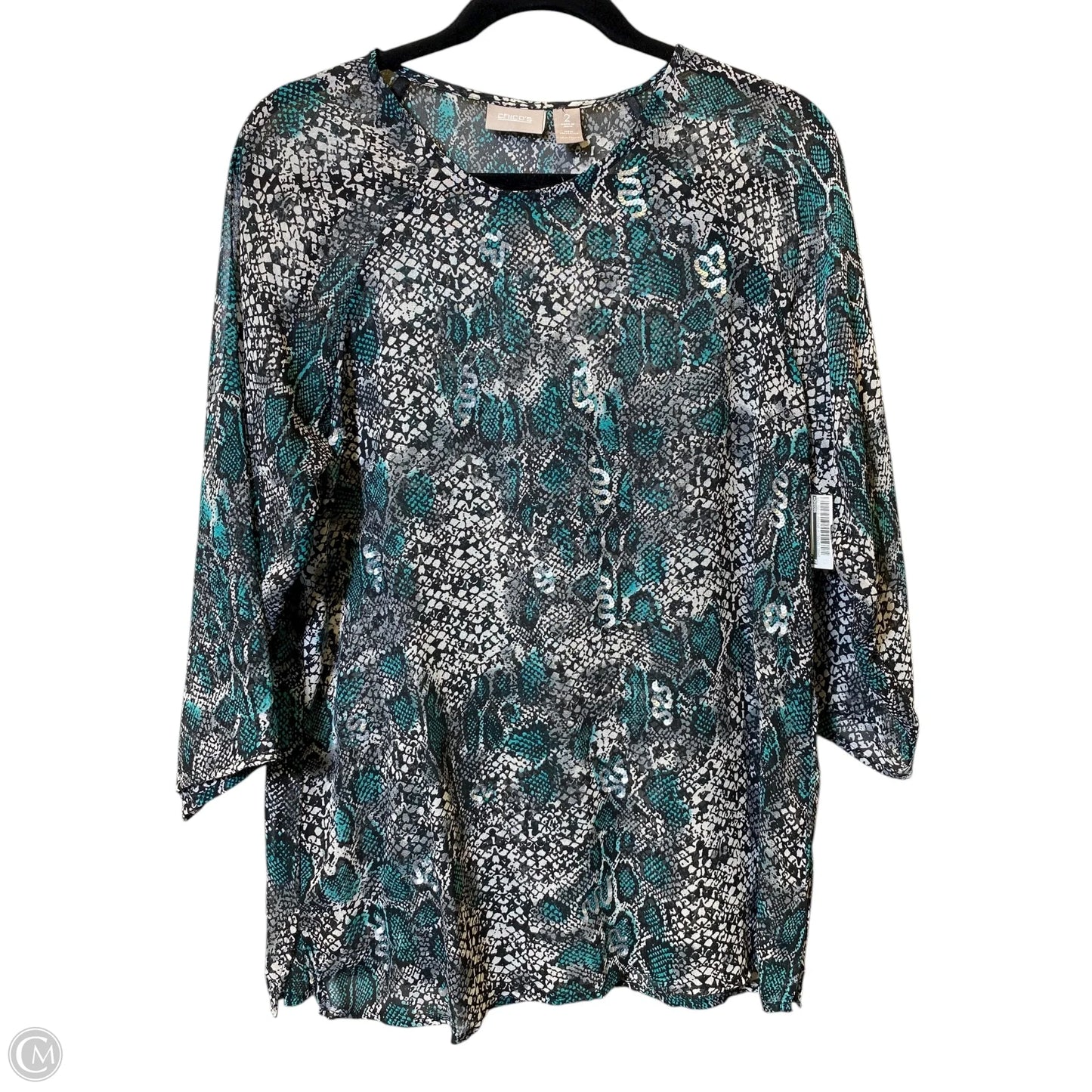 Top Long Sleeve By Chicos In Animal Print, Size: L