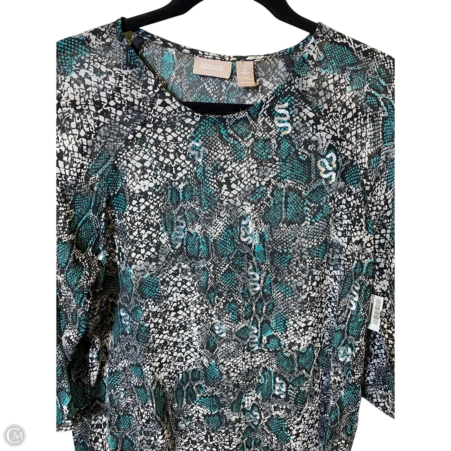 Top Long Sleeve By Chicos In Animal Print, Size: L