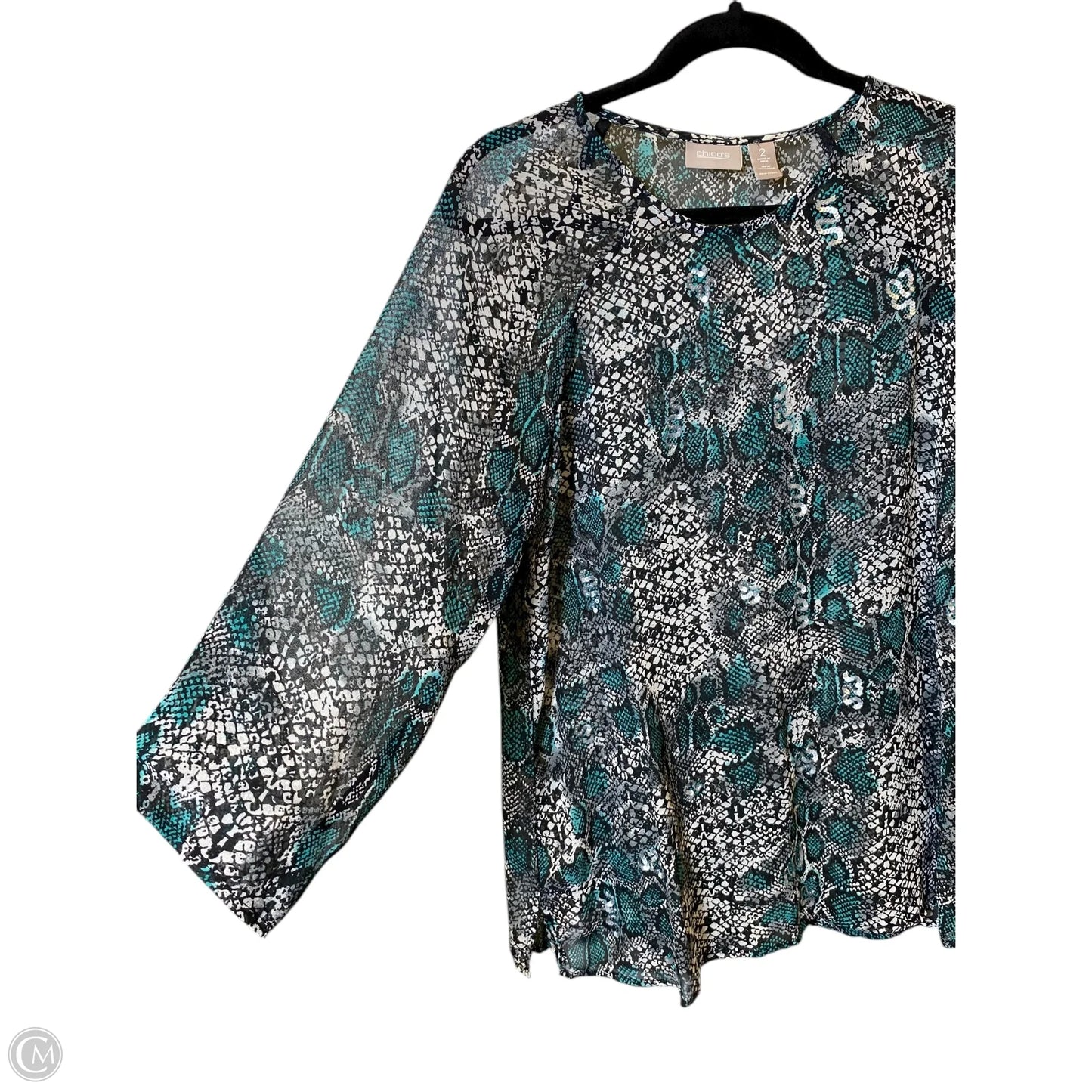 Top Long Sleeve By Chicos In Animal Print, Size: L