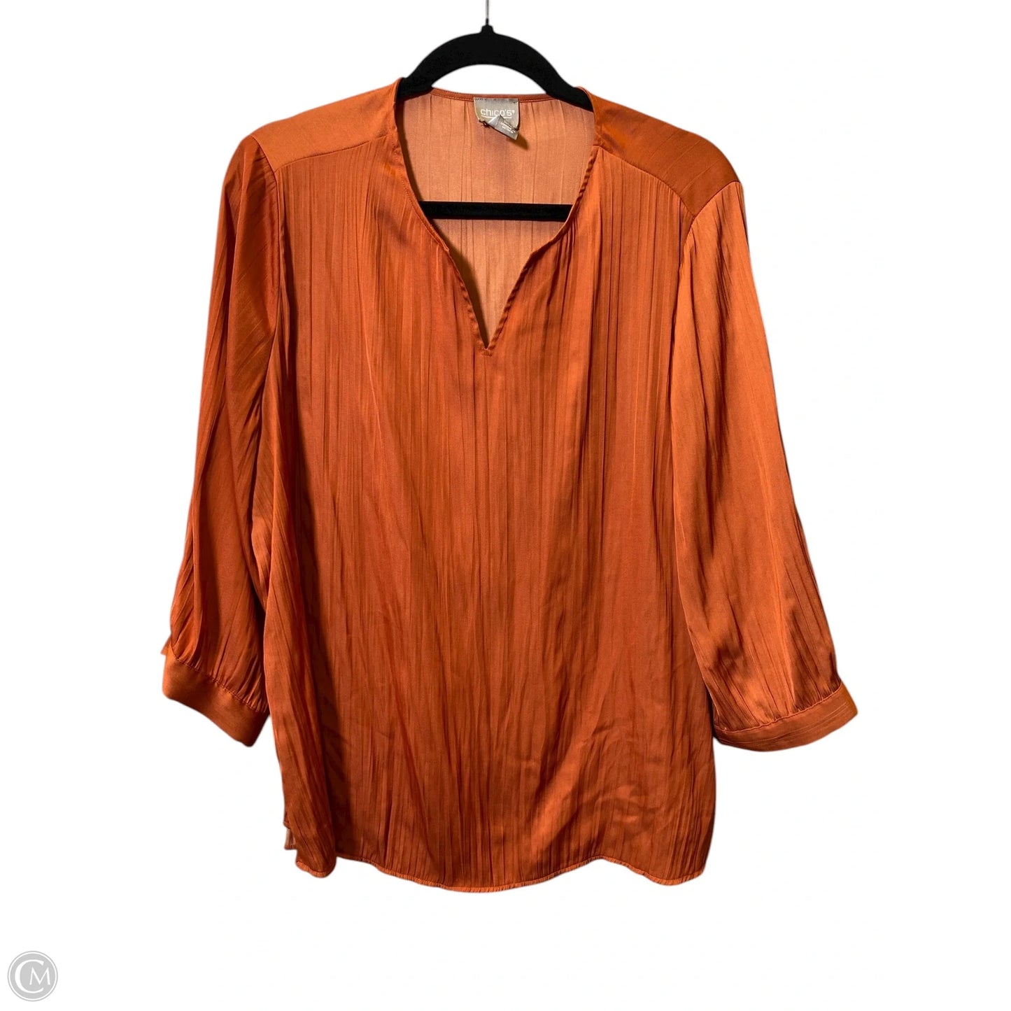Top Long Sleeve By Chicos In Orange, Size: L