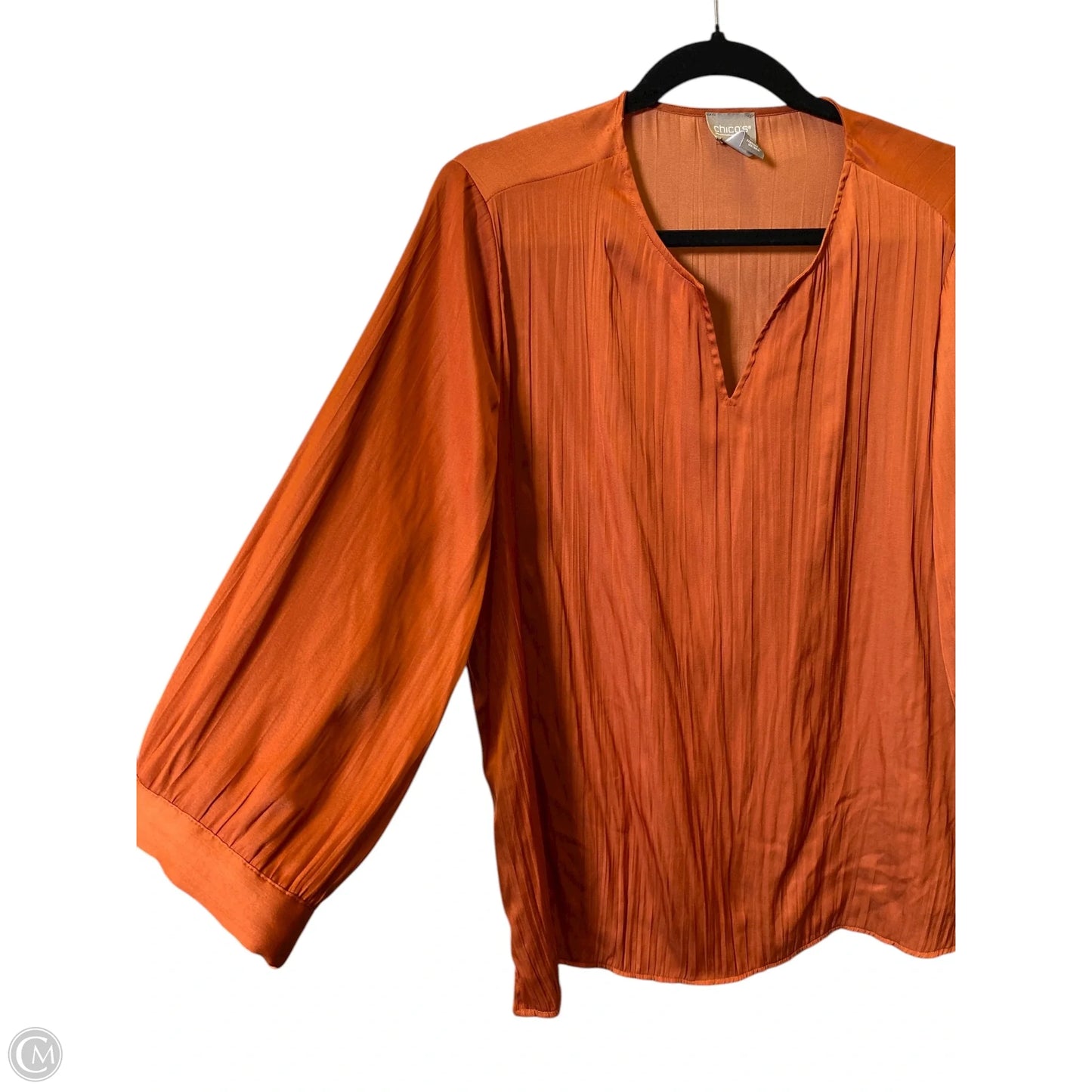 Top Long Sleeve By Chicos In Orange, Size: L