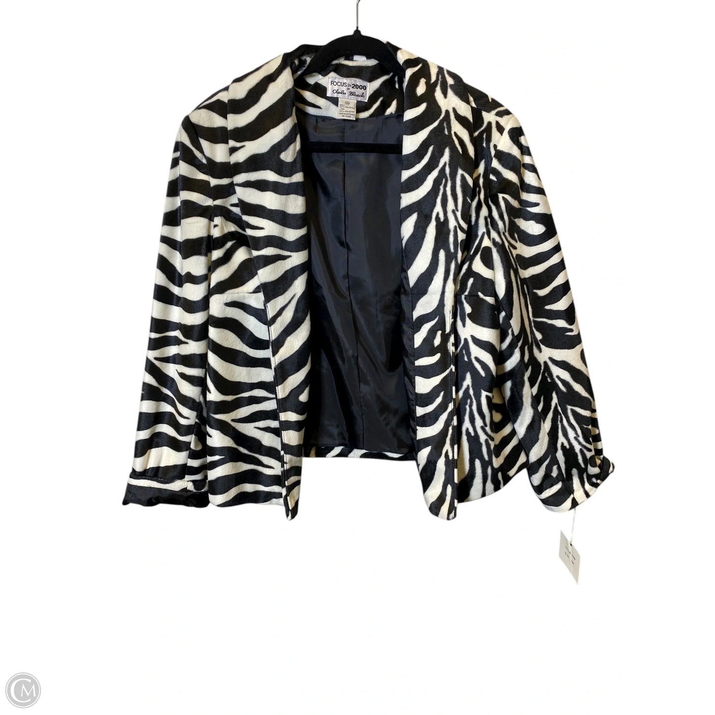 Jacket Faux Fur & Sherpa By Focus 2000 In Zebra Print, Size: 14