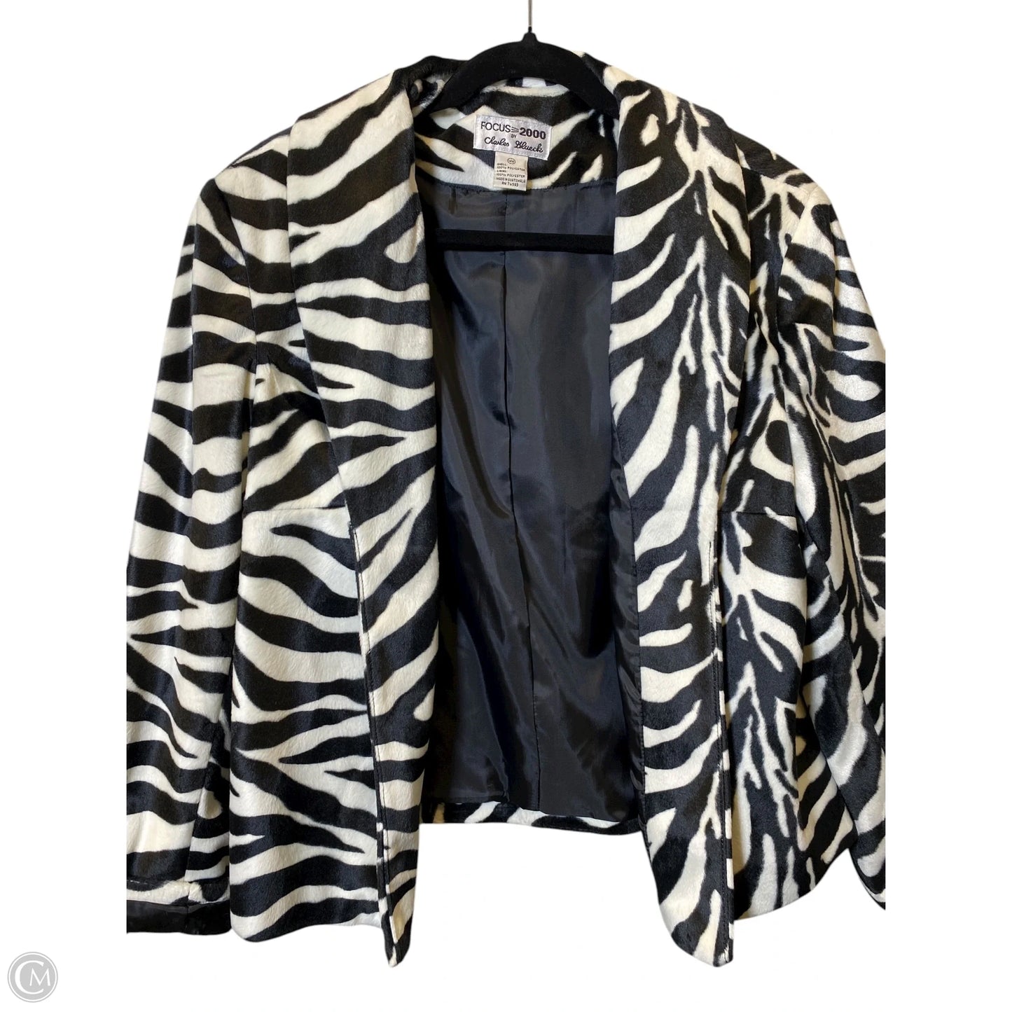 Jacket Faux Fur & Sherpa By Focus 2000 In Zebra Print, Size: 14