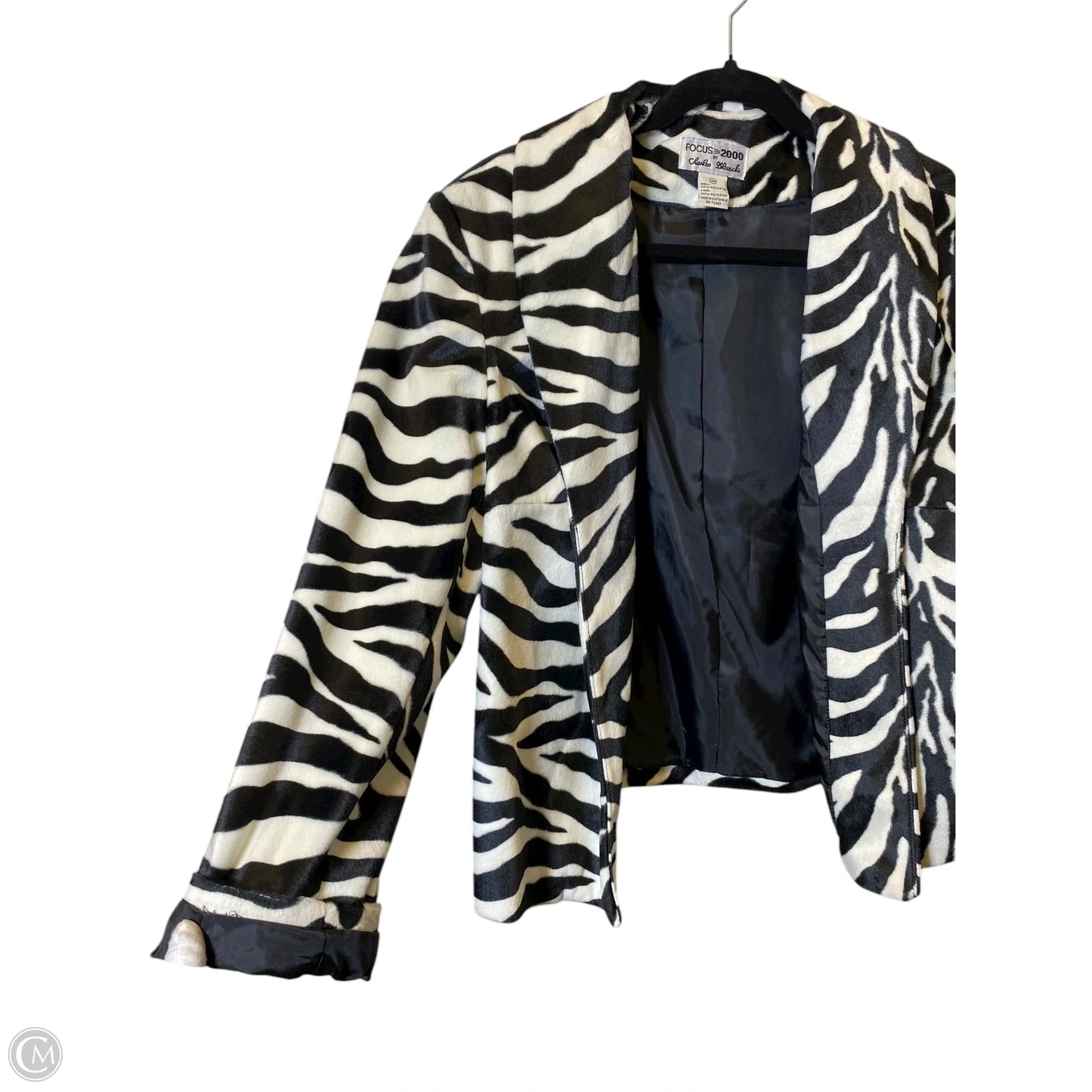 Jacket Faux Fur & Sherpa By Focus 2000 In Zebra Print, Size: 14