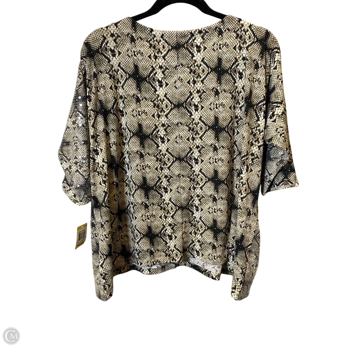 Top 3/4 Sleeve By Clothes Mentor In Snakeskin Print, Size: M