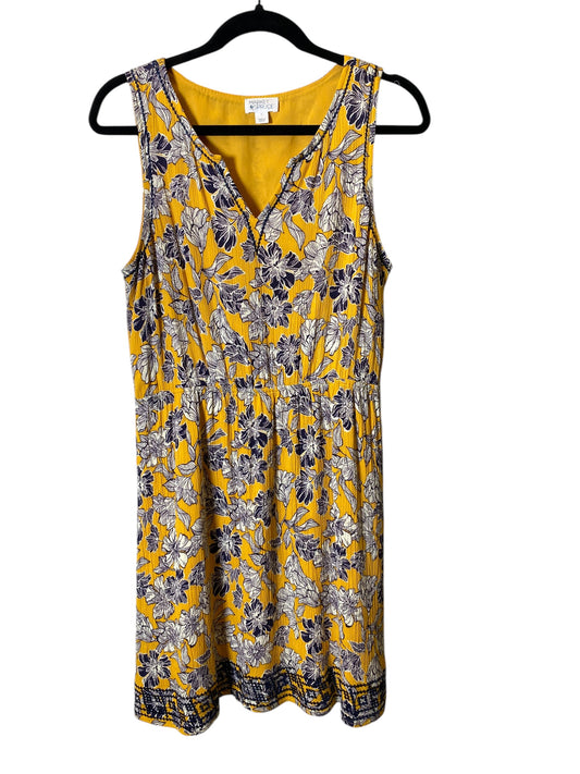 Dress Casual Midi By Market & Spruce In Yellow, Size: L