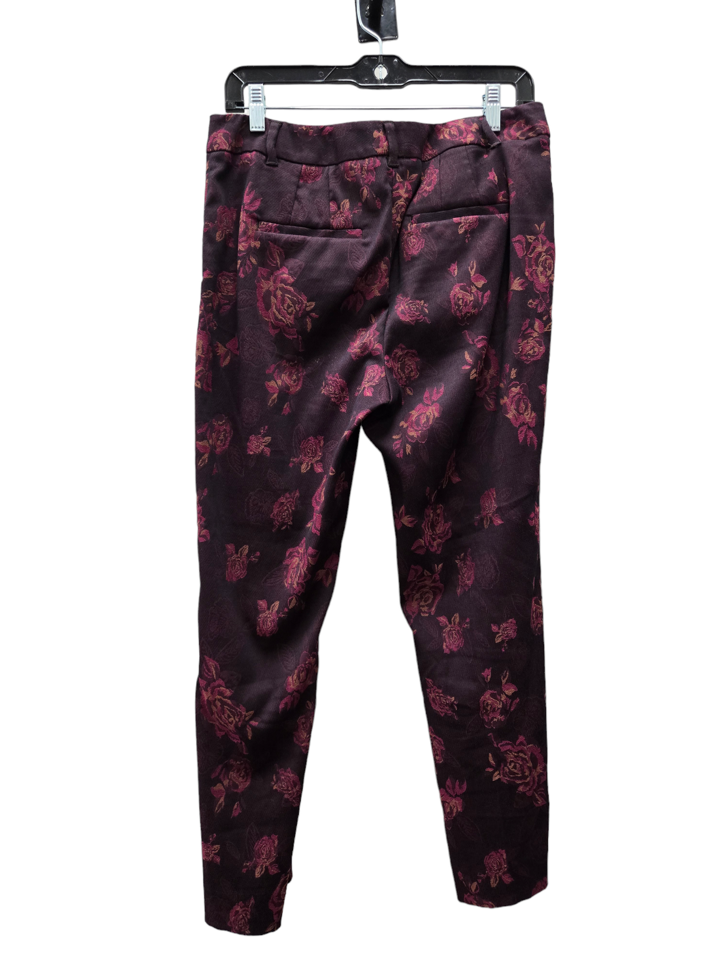 Floral Print Pants Cropped Cmc, Size 10