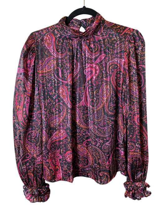 Top Long Sleeve By Mng In Black & Purple, Size: S