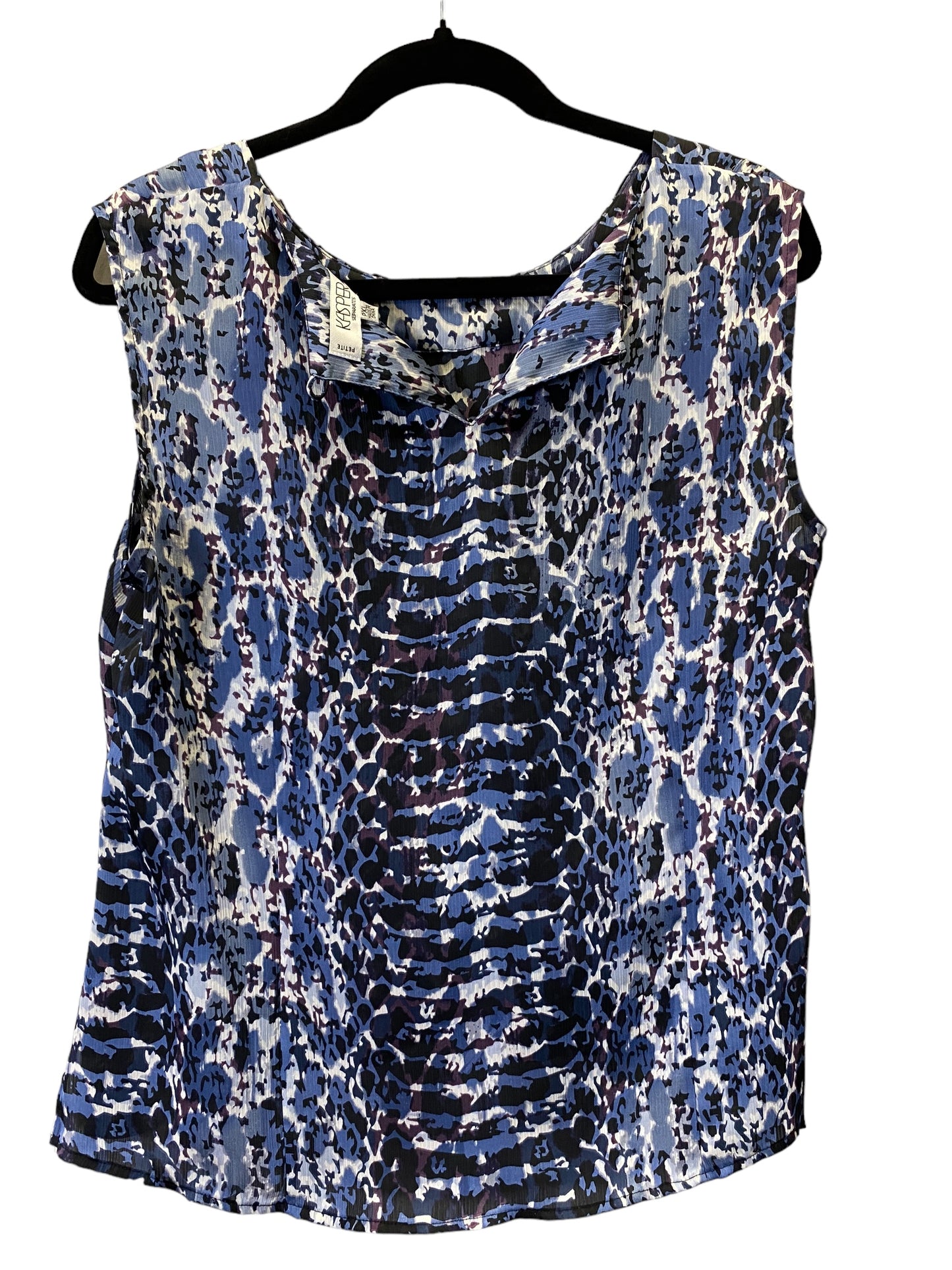 Snakeskin Print Top Sleeveless Kasper, Size Xl