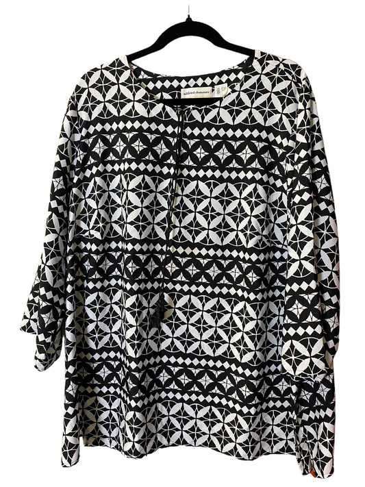 Top 3/4 Sleeve By Alfred Dunner In Black & White, Size: 3x