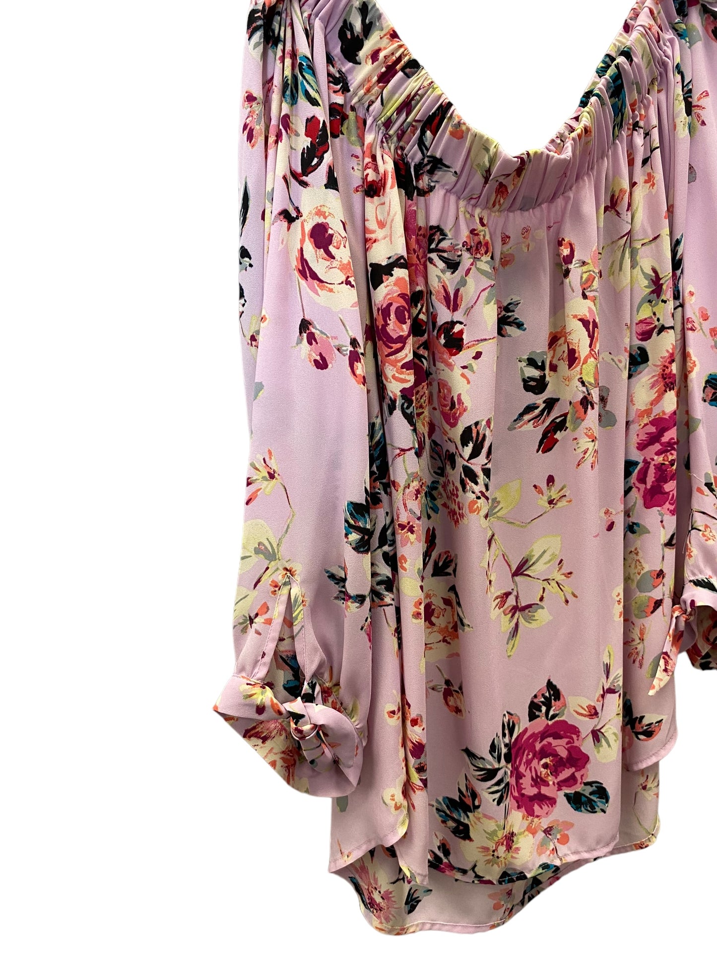 Floral Print Top 3/4 Sleeve Express, Size M